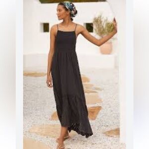 J. Crew Eyelet Lace Navy Midi Dress xxs